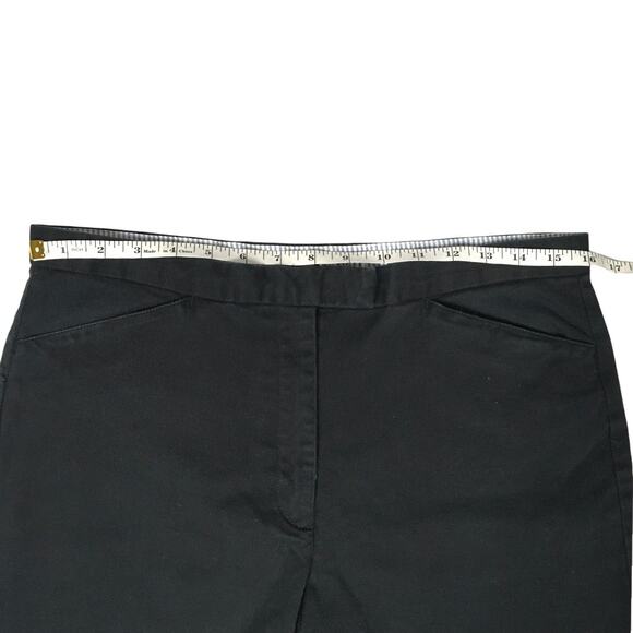 Tommy Hilfiger Pants Black Cotton Blend Cropped Stretch Straight Women's 12 - Picture 4 of 11